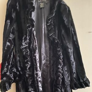 Women’s black acetate coat- elegant long length